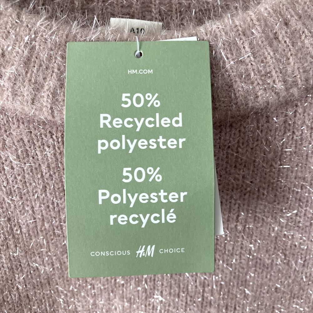 H&M NEW Glittery Cropped Sweater - Pink - Medium - Picture 3 of 9